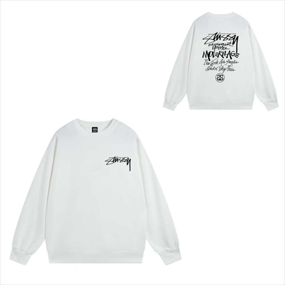 Stussy Sweatshirt World Tour Crew Sweat White